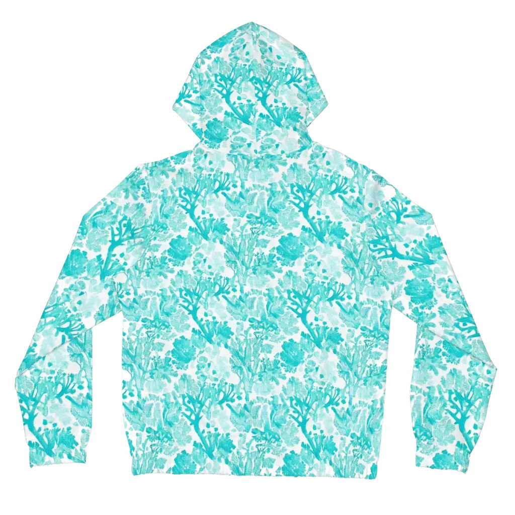 Turquoise Tangle on Women's Full-Zip Hoodie — Back