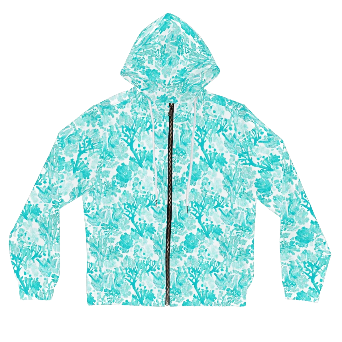 Turquoise Tangle on Women's Full-Zip Hoodie — Front