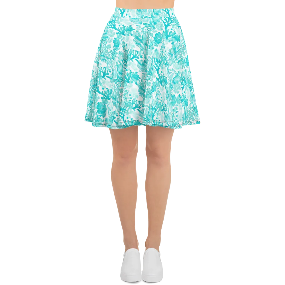Turquoise Tangle on Skater Skirt — Front
