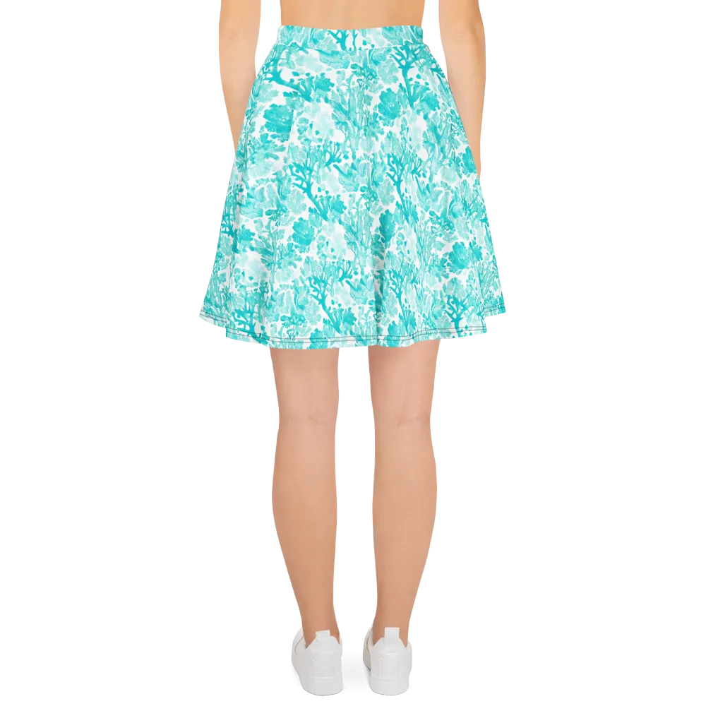Turquoise Tangle on Skater Skirt — Back