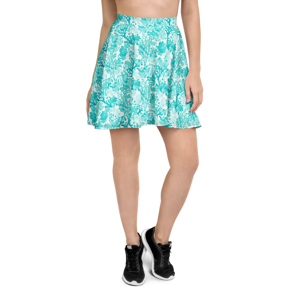Turquoise Tangle on Skater Skirt — Front