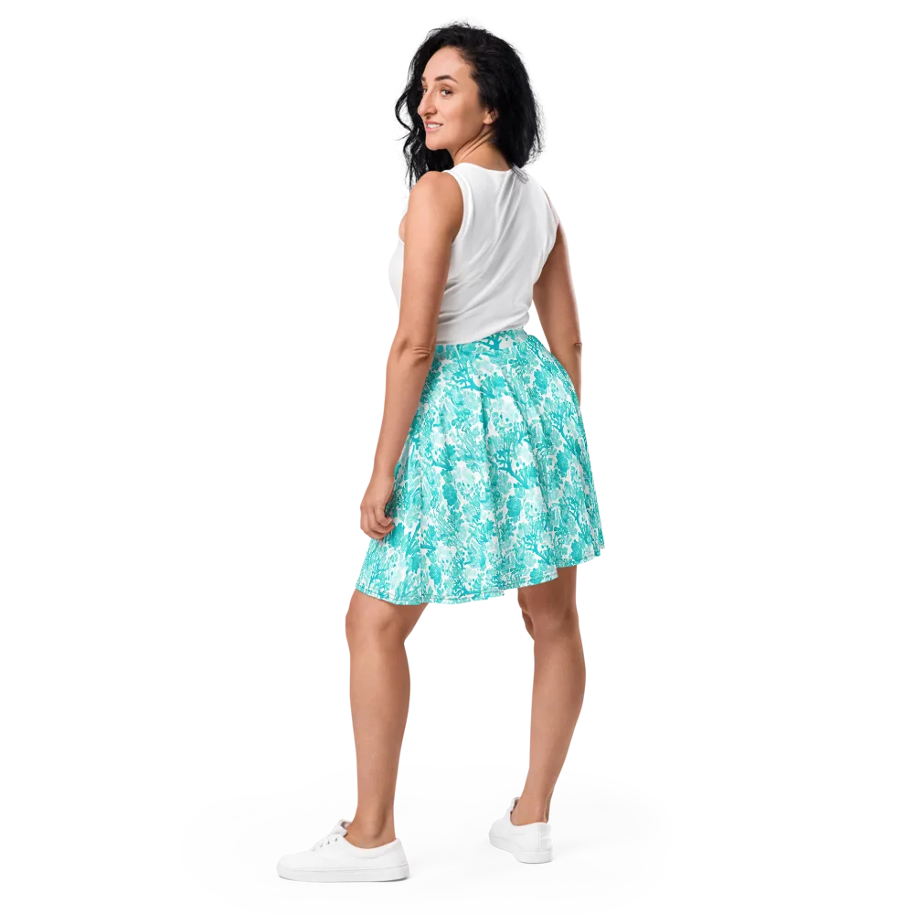 Turquoise Tangle on Skater Skirt — Back