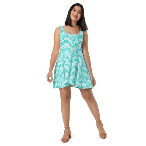 Turquoise Tangle on a Skater Dress