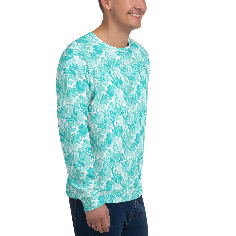Turquoise Tangle on Sweatshirt — Right Front