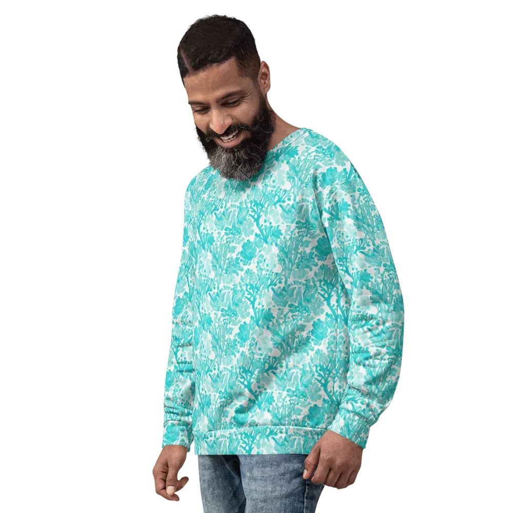 Turquoise Tangle on Sweatshirt — Left Front