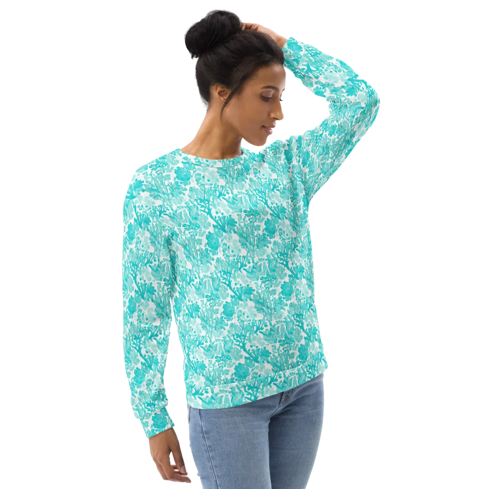 Turquoise Tangle on Sweatshirt — Right Front