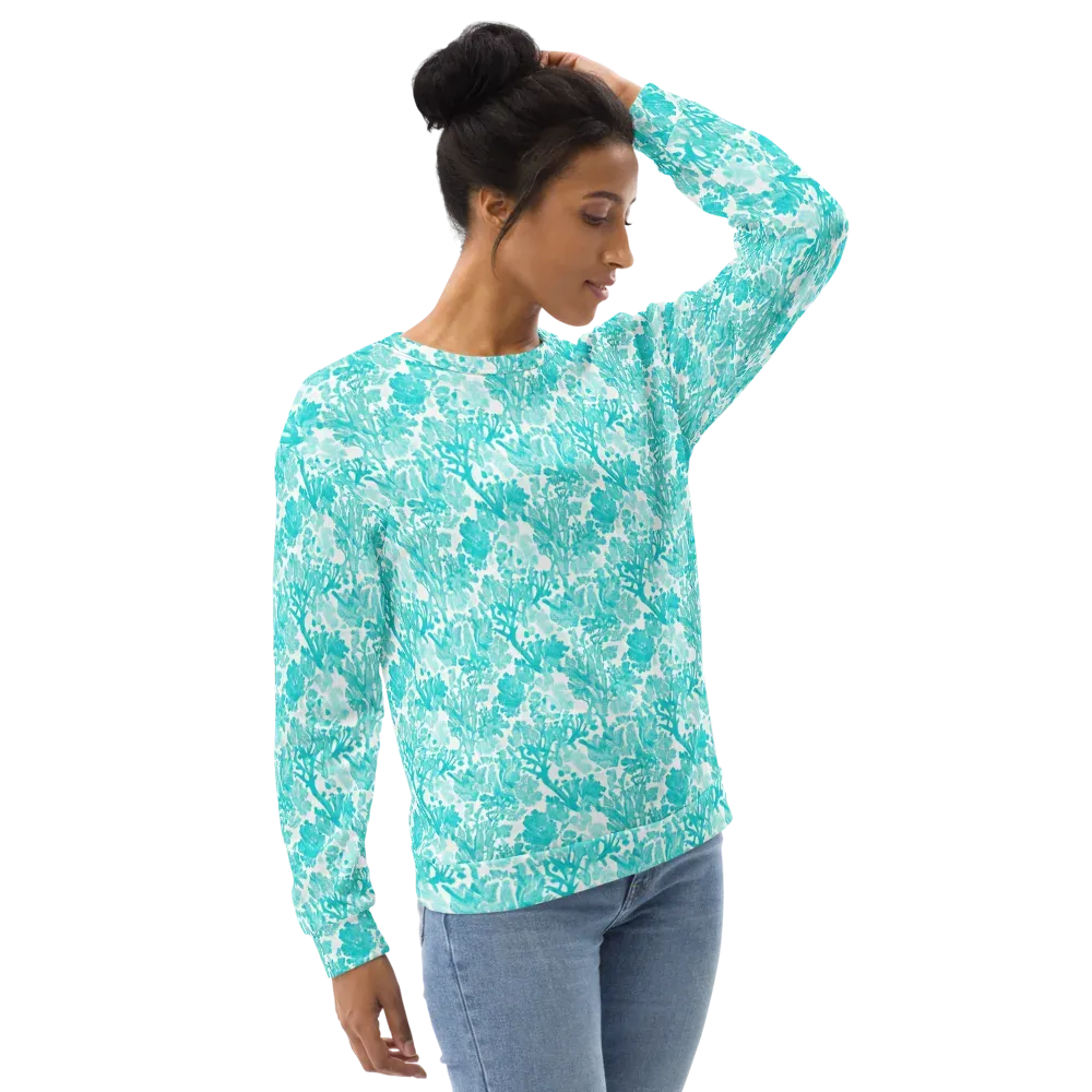 Turquoise Tangle on Sweatshirt — Right Front