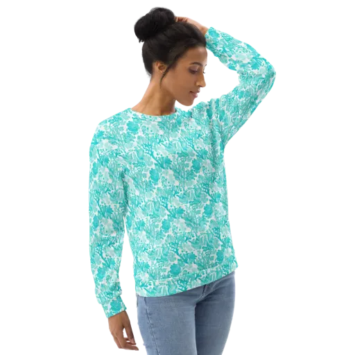 Turquoise Tangle on a Sweatshirt
