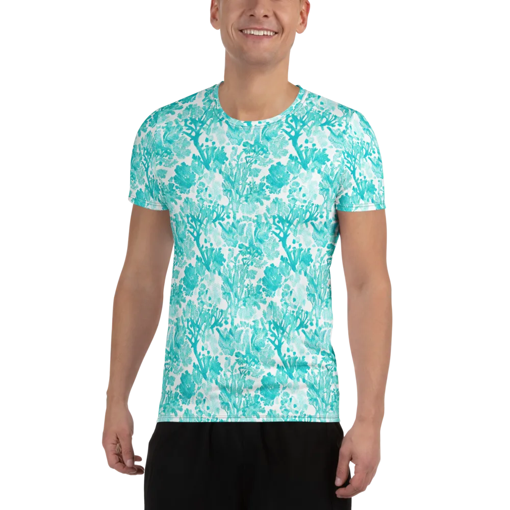 Turquoise Tangle on Men's Athletic T-Shirt — Front