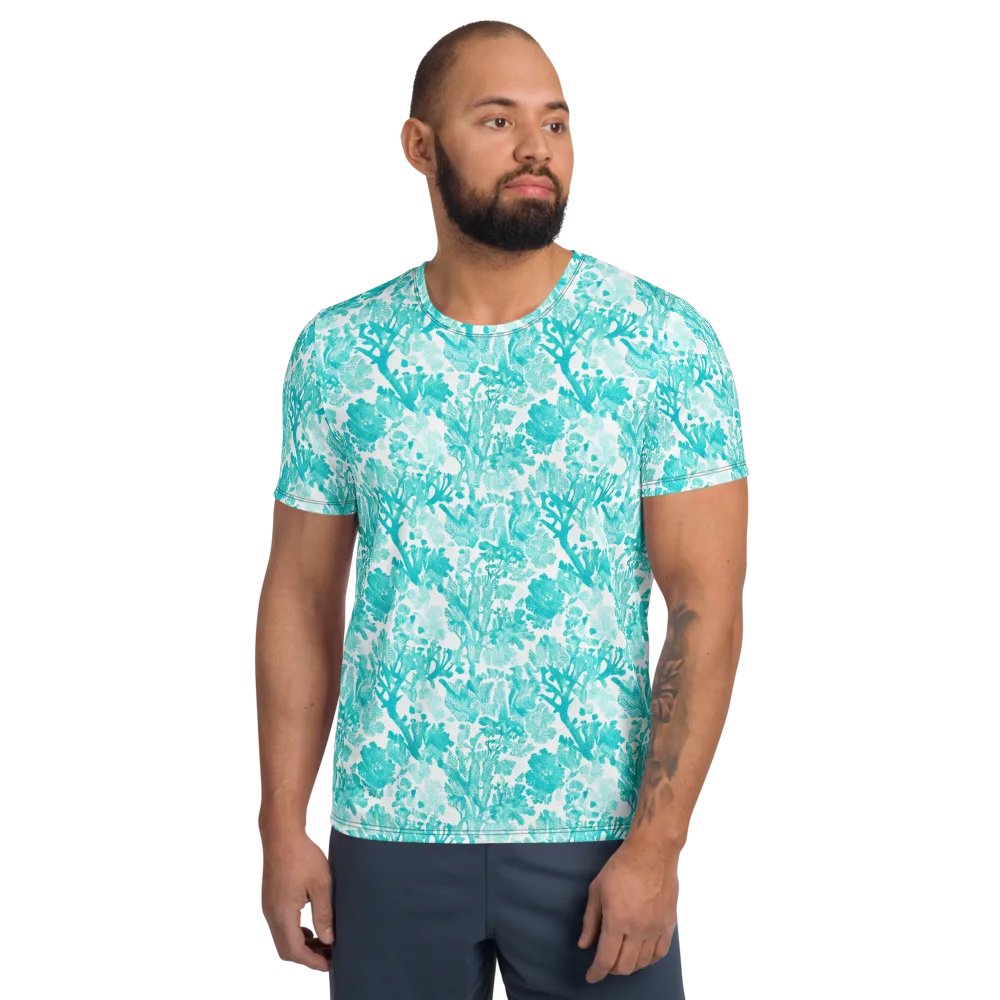 Turquoise Tangle on Men's Athletic T-Shirt — Front