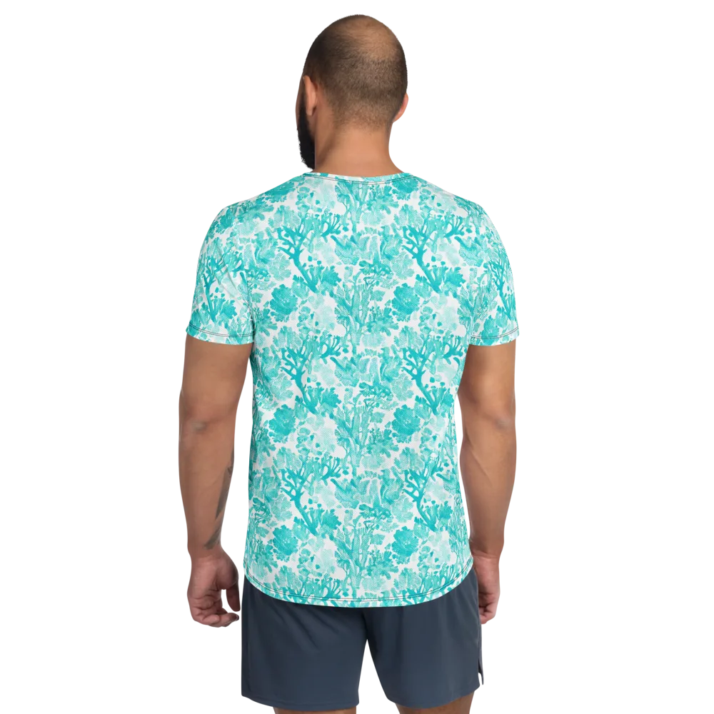 Turquoise Tangle on Men's Athletic T-Shirt — Back