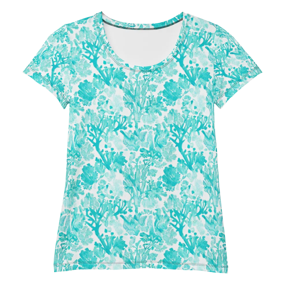Turquoise Tangle on Women's Athletic T-Shirt — Front