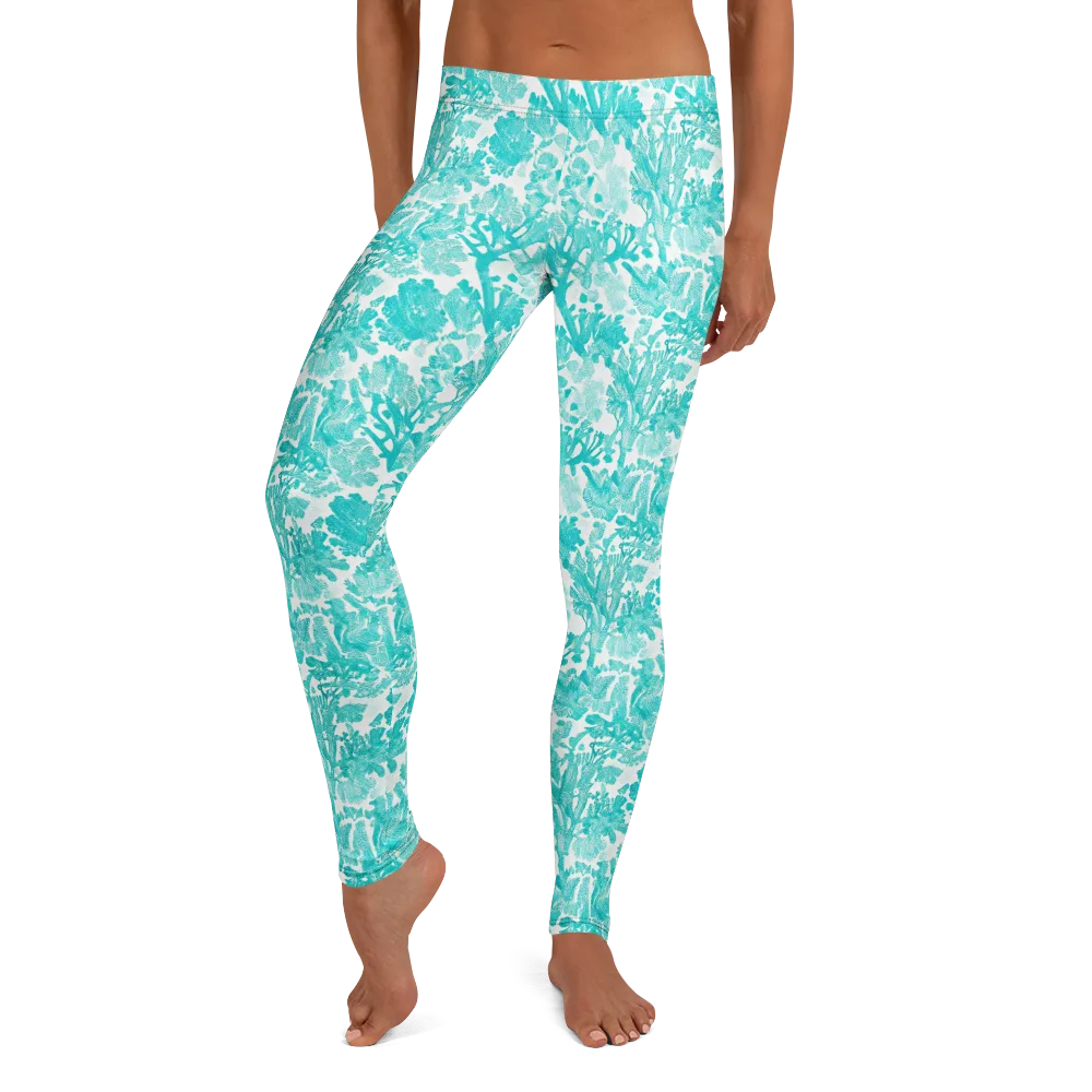 Turquoise Tangle on Leggings — Front