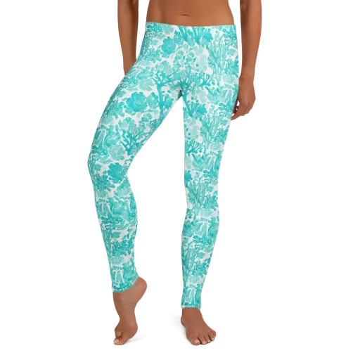 Turquoise Tangle on a Leggings