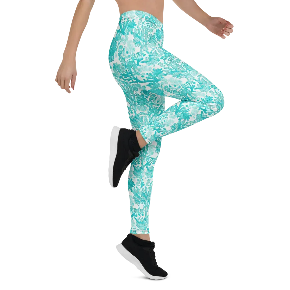 Turquoise Tangle on Leggings — Right