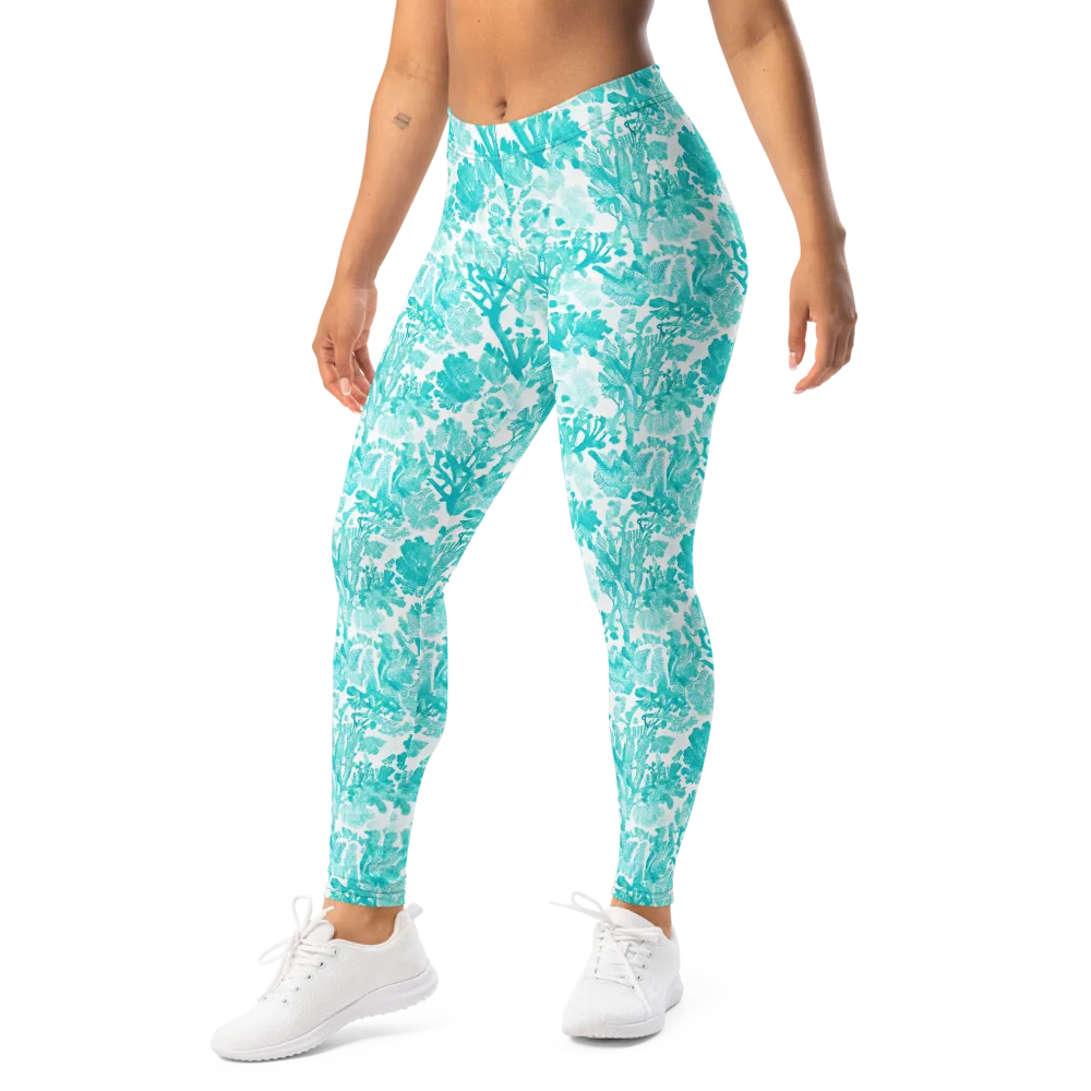 Turquoise Tangle on Leggings — Left Front