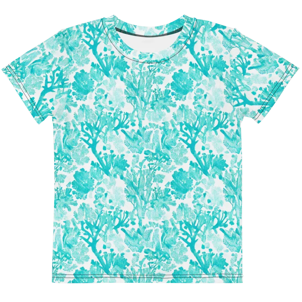 Turquoise Tangle on Kids Crew Neck T-Shirt — Front