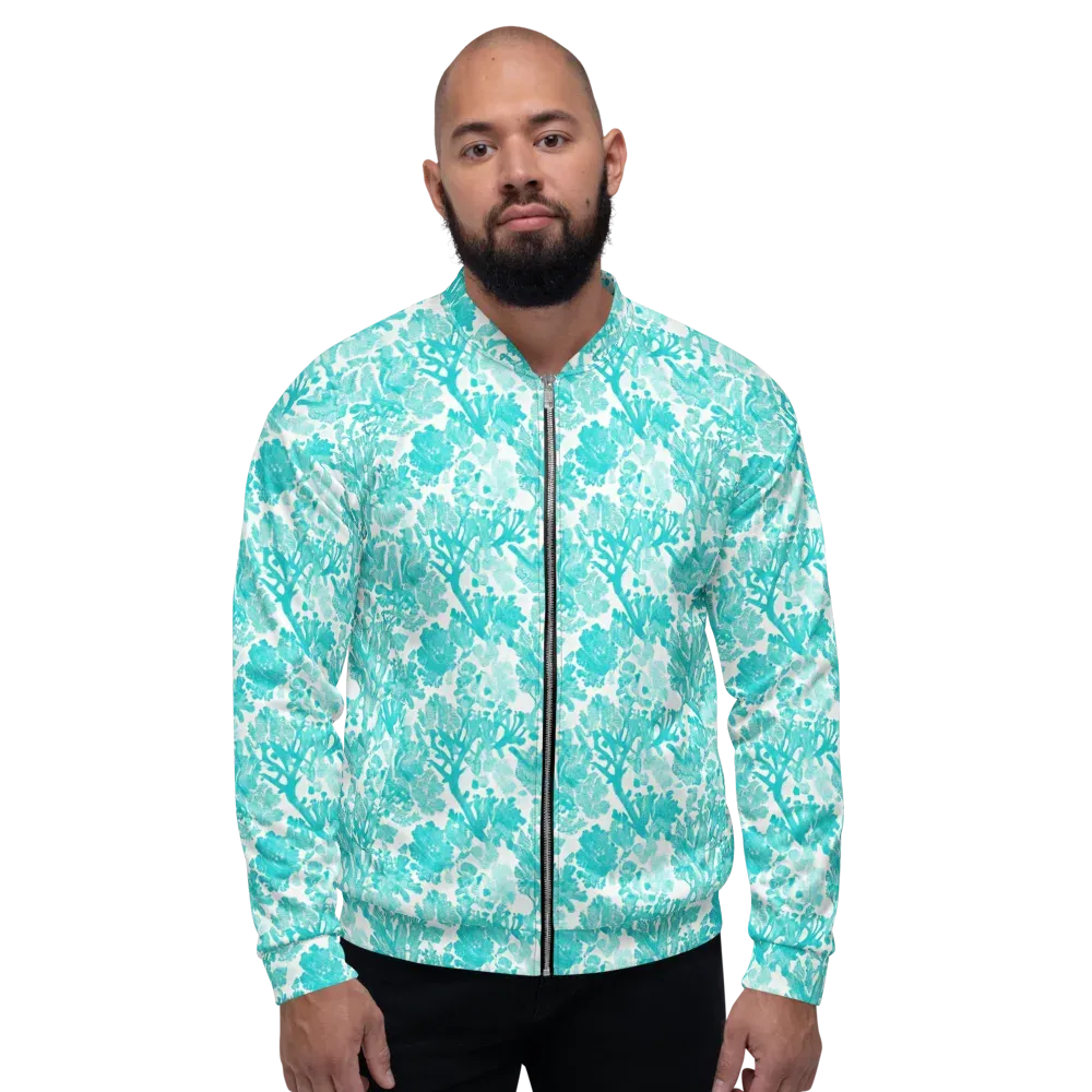 Turquoise Tangle on Bomber Jacket — Front