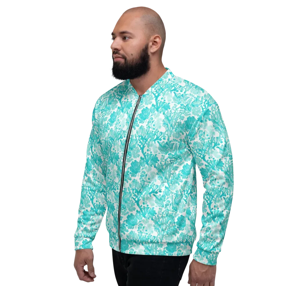 Turquoise Tangle on Bomber Jacket — Left