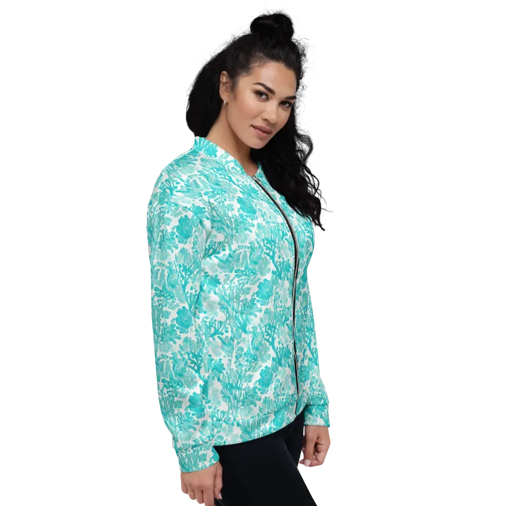 Turquoise Tangle on Bomber Jacket — Right