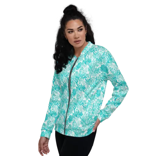 Turquoise Tangle on a Bomber Jacket