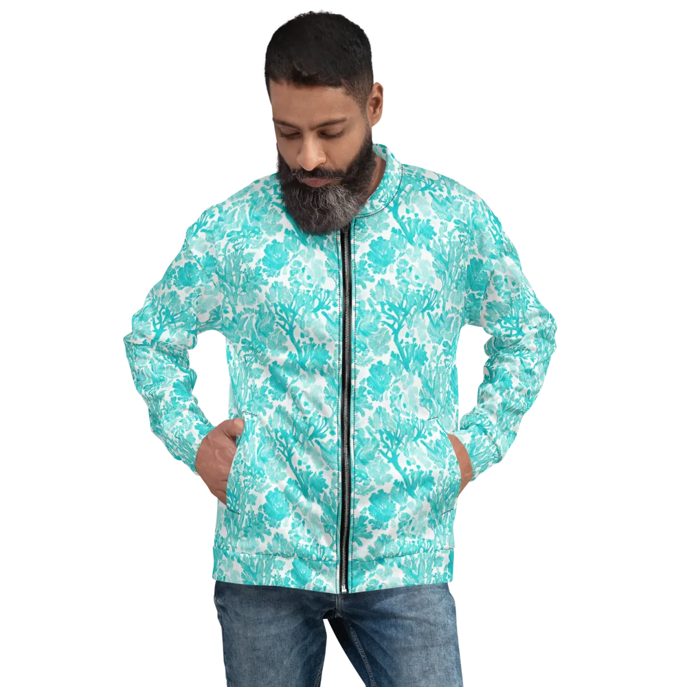 Turquoise Tangle on Bomber Jacket — Front
