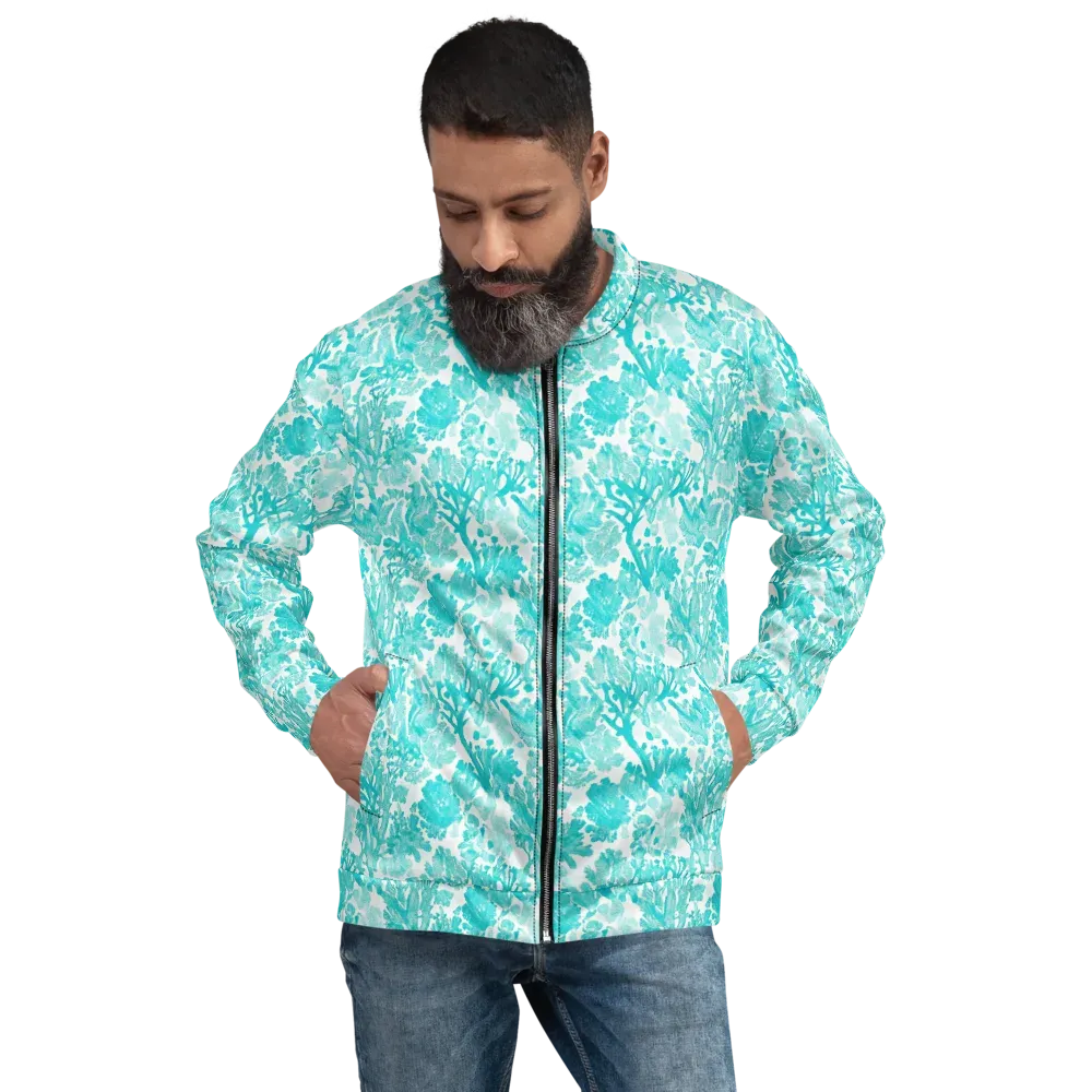 Turquoise Tangle on Bomber Jacket — Front