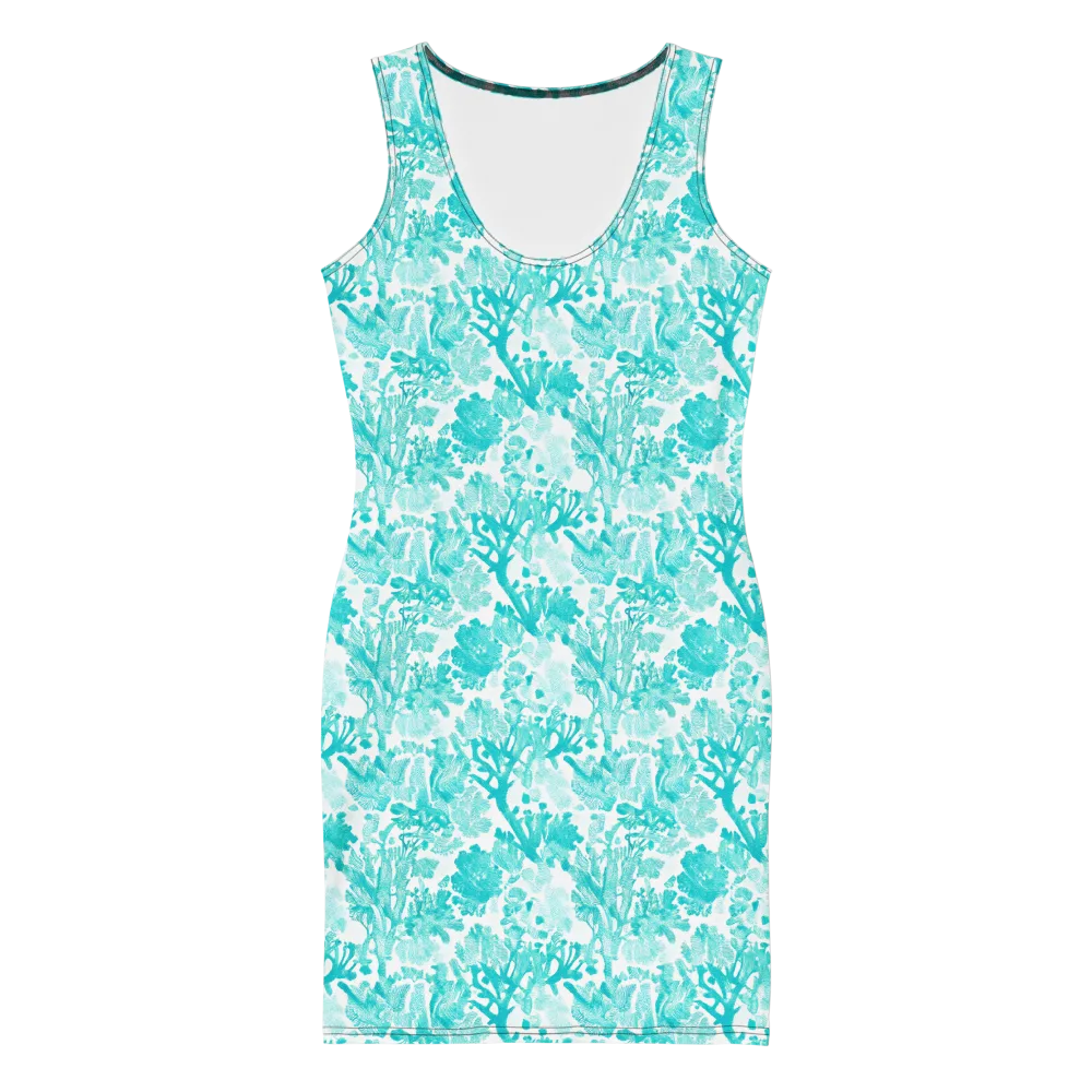 Turquoise Tangle on Bodycon Dress — Front