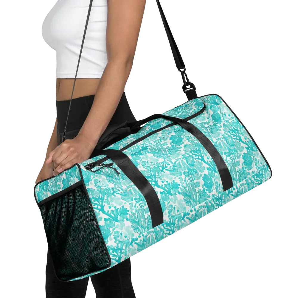 Turquoise Tangle on Duffle Bag — Front