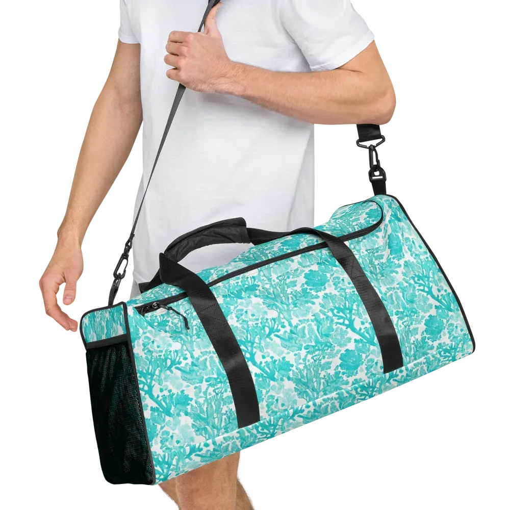 Turquoise Tangle on Duffle Bag — Right Front