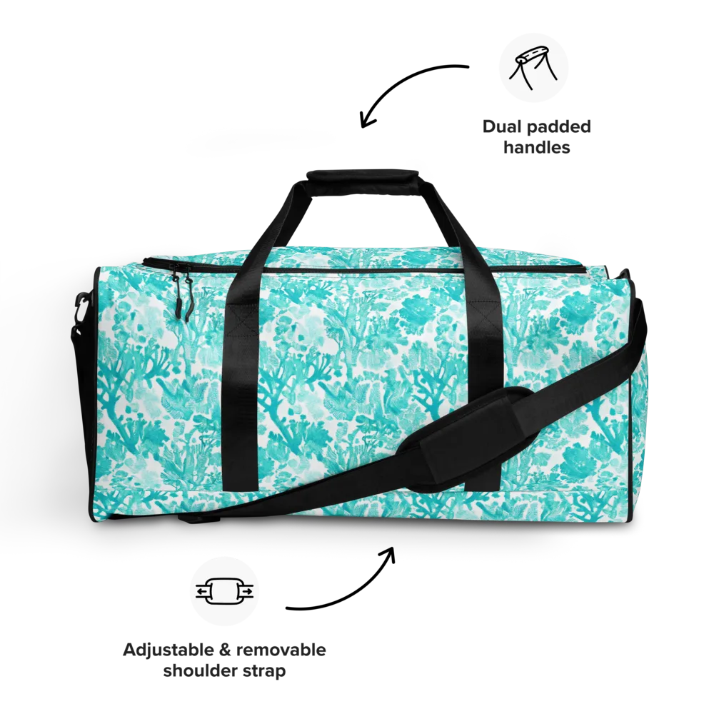 Turquoise Tangle on Duffle Bag — Front