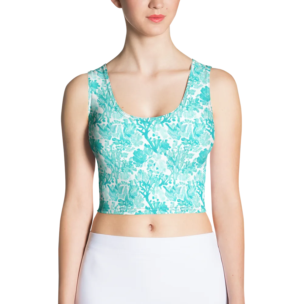 Turquoise Tangle on Crop Top — Front