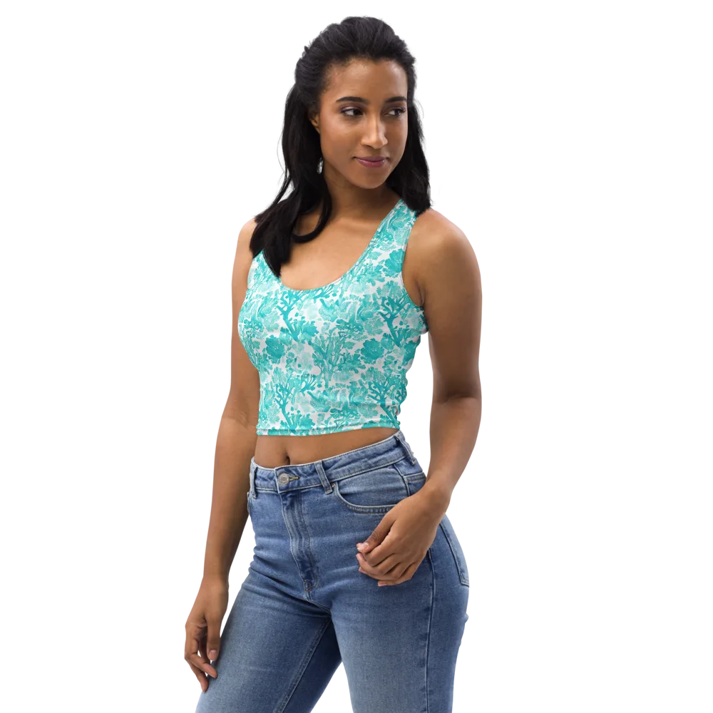 Turquoise Tangle on Crop Top — Left Front