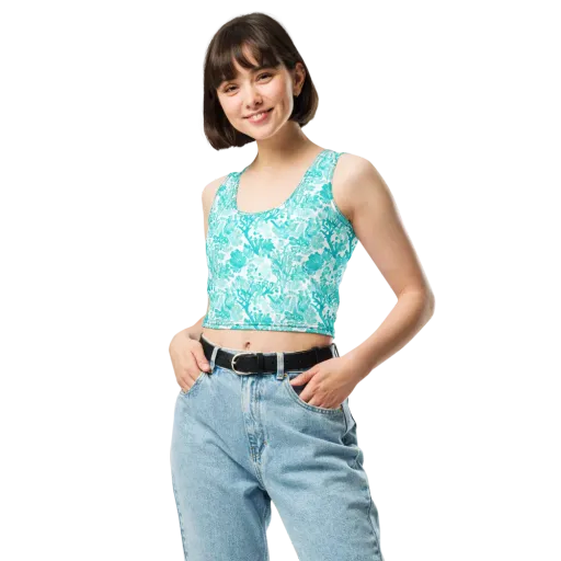 Turquoise Tangle on a Crop Top