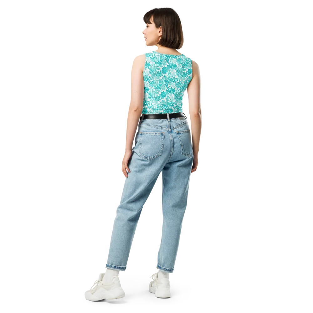 Turquoise Tangle on Crop Top — Back