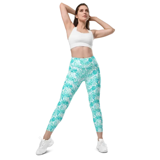 Turquoise Tangle on a Leggings with Pockets