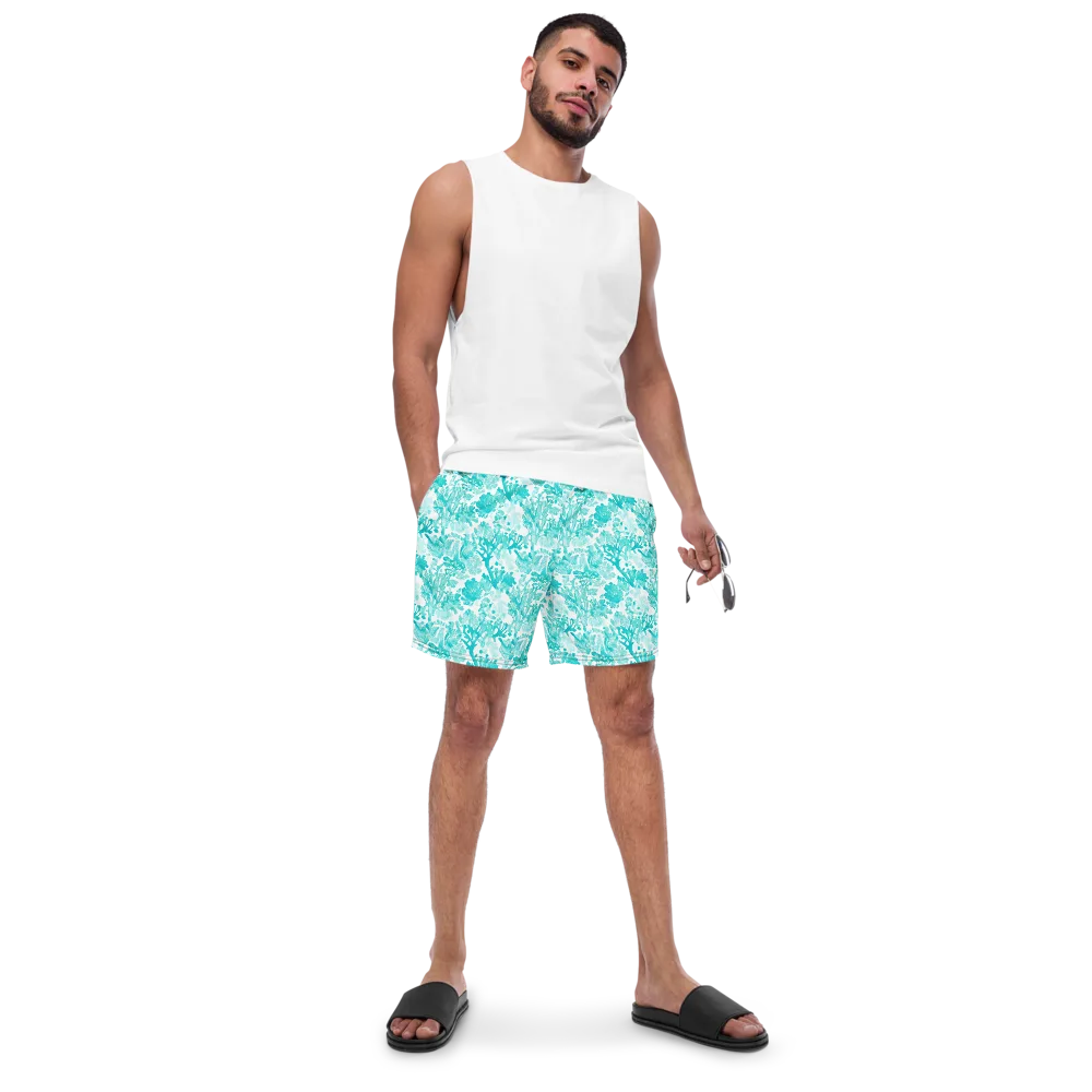 Turquoise Tangle on Swim Trunks — Front