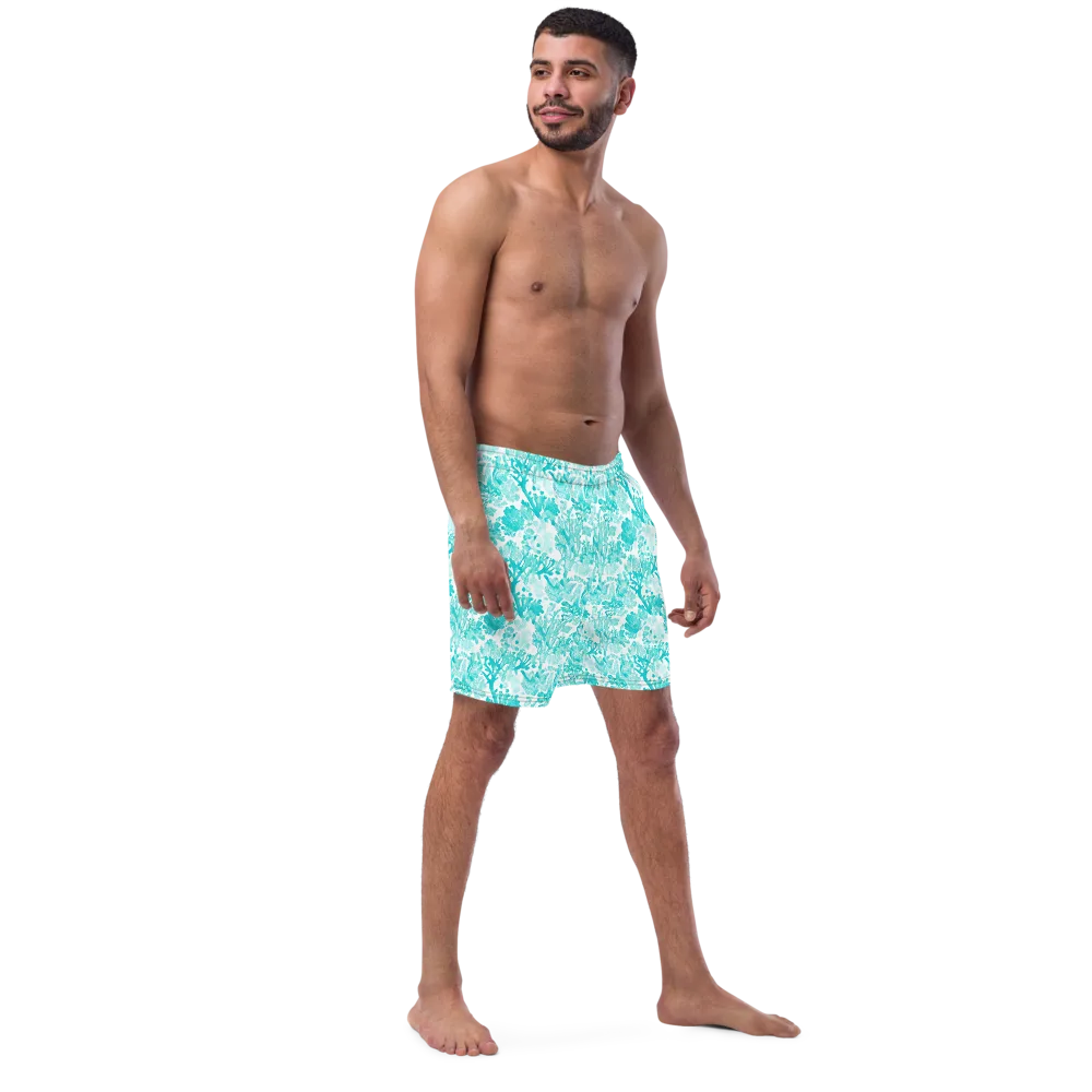 Turquoise Tangle on Swim Trunks — Right Front