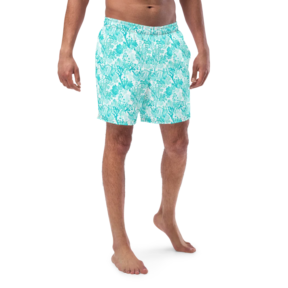 Turquoise Tangle on Swim Trunks — Front