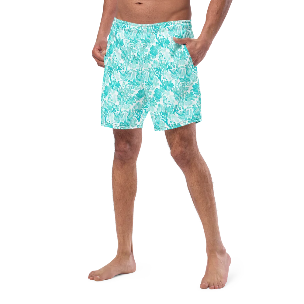 Turquoise Tangle on Swim Trunks — Left Front