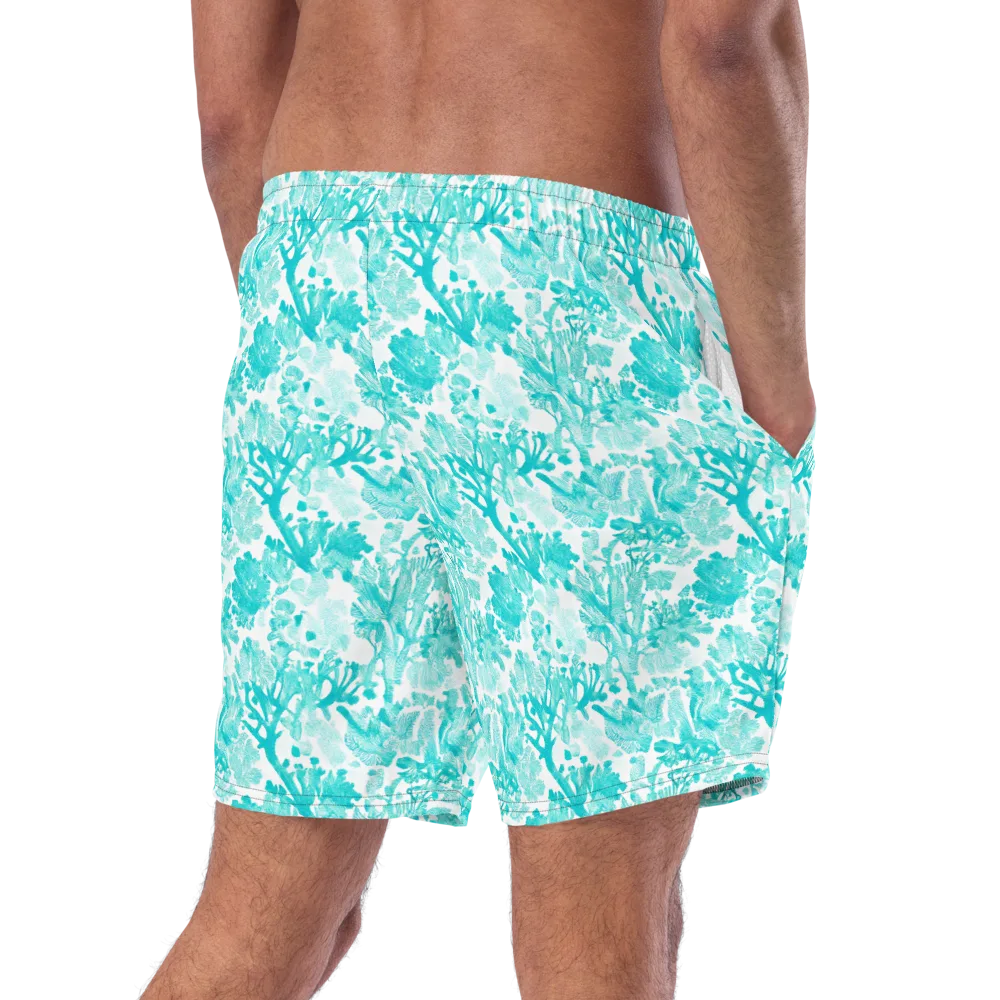 Turquoise Tangle on Swim Trunks — Right Back