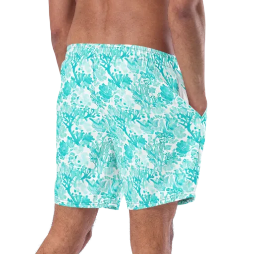 Turquoise Tangle on a Swim Trunks