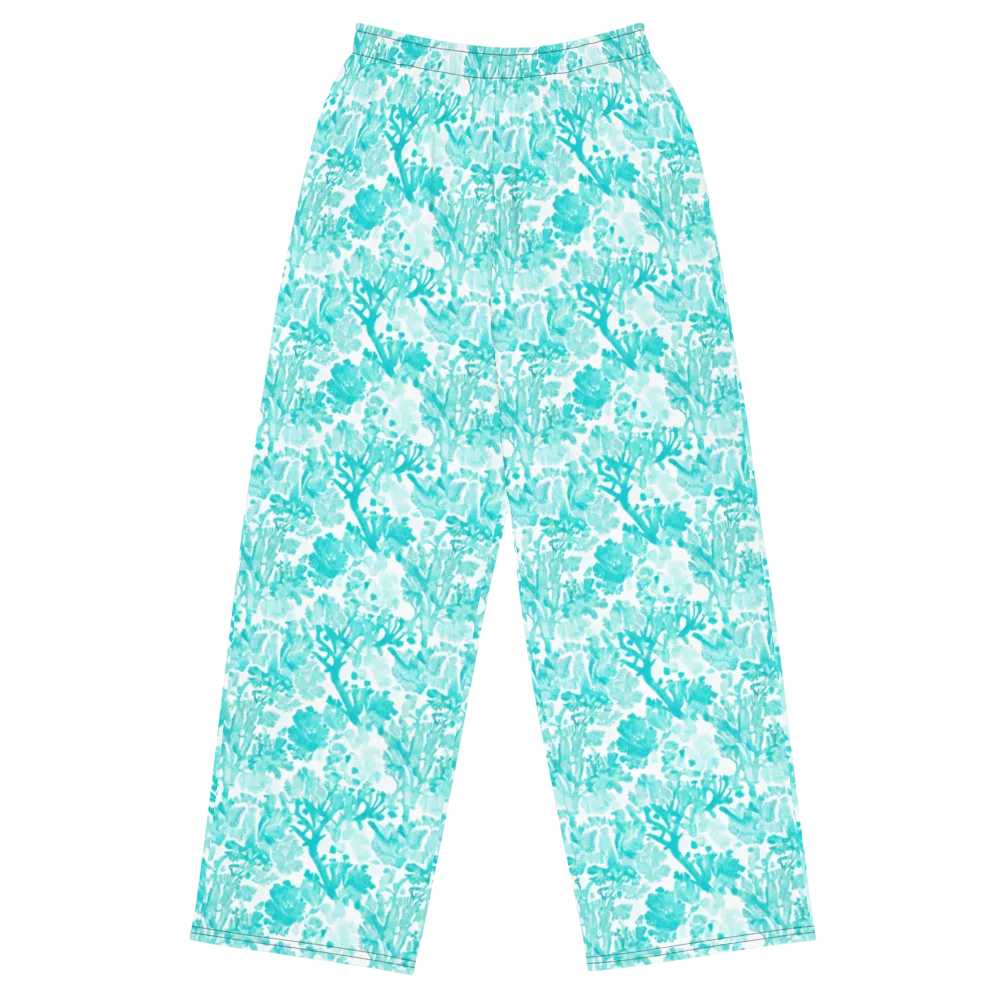 Turquoise Tangle on Wide-Leg Pants — Front