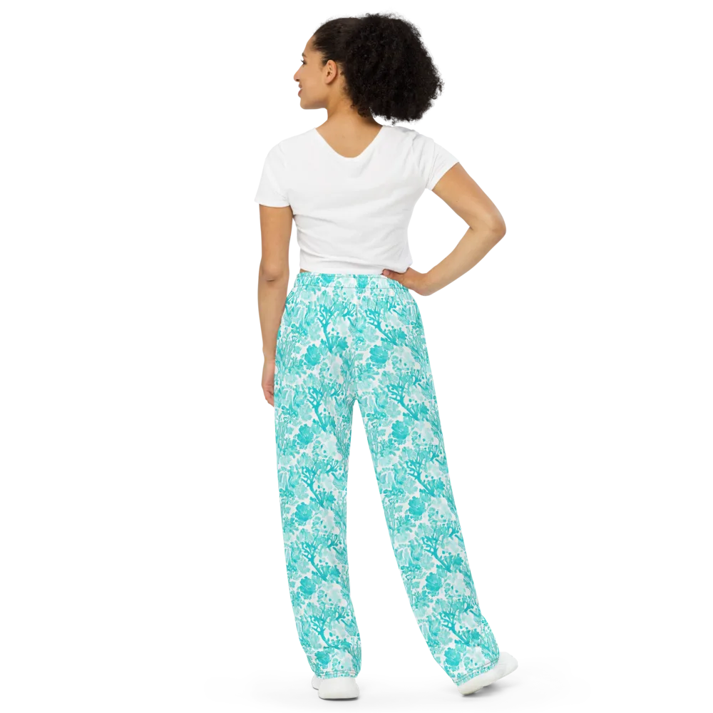 Turquoise Tangle on Wide-Leg Pants — Back