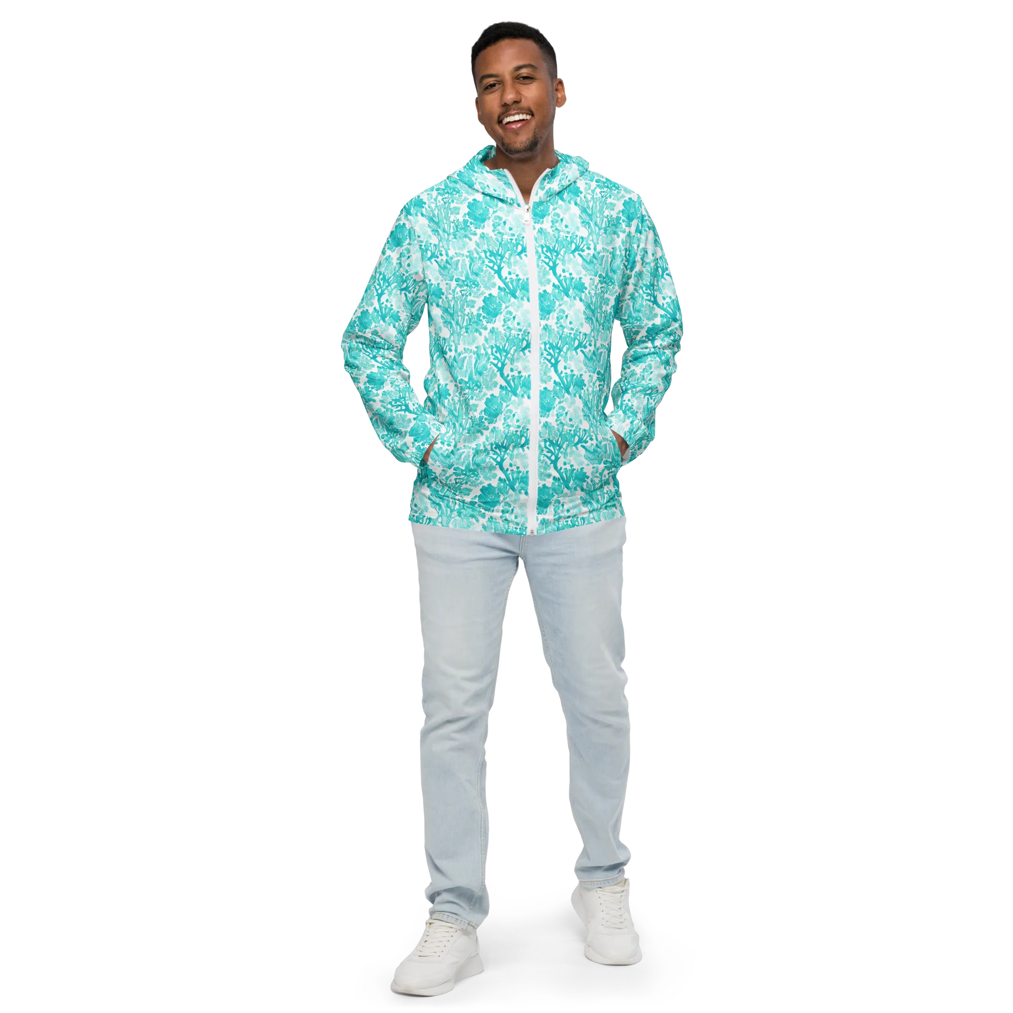 Turquoise Tangle on Men's Windbreaker — Front