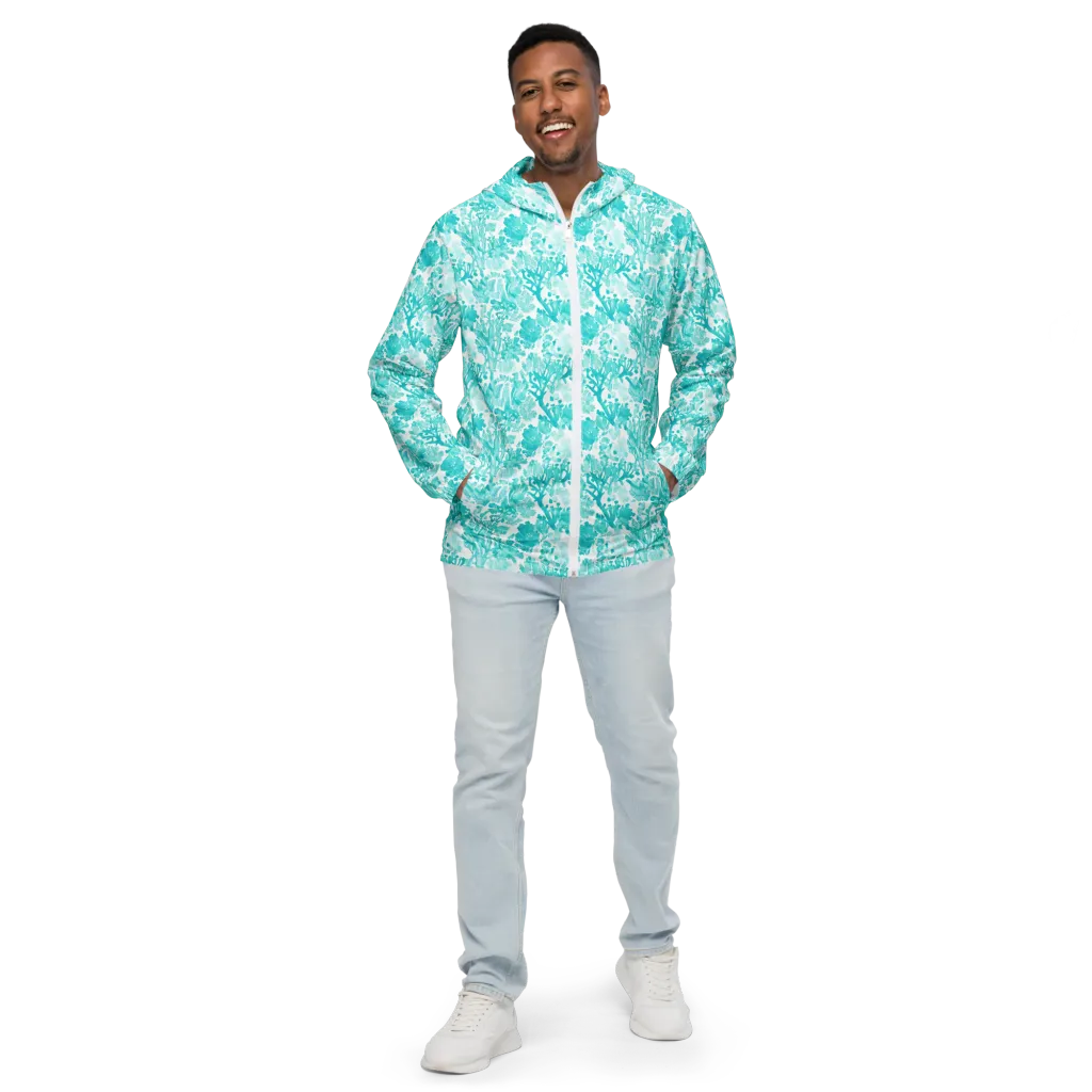 Turquoise Tangle on Men's Windbreaker — Front