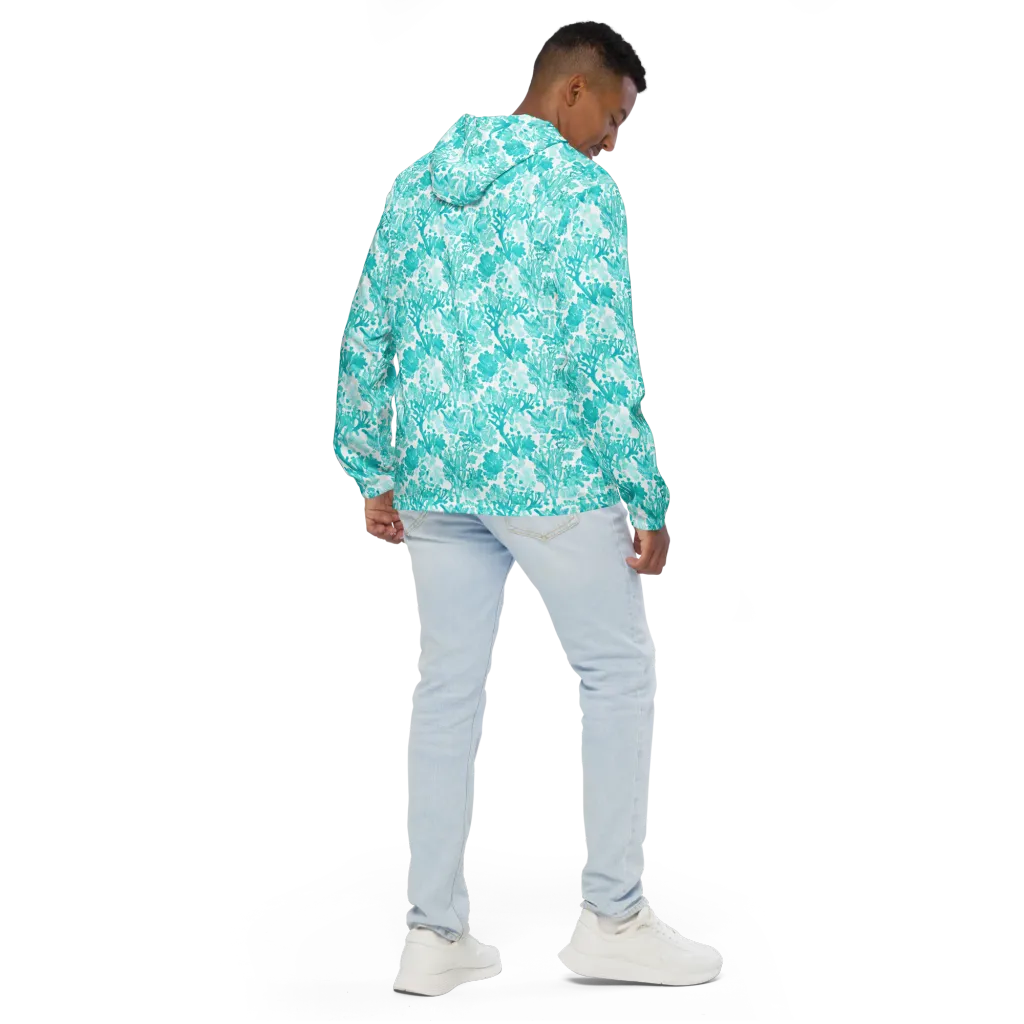 Turquoise Tangle on Men's Windbreaker — Back