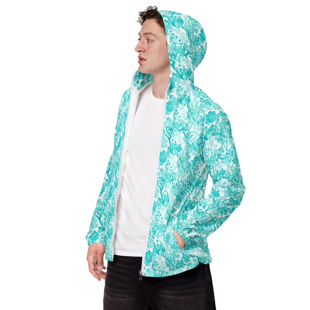 Turquoise Tangle on Men's Windbreaker — Left Front