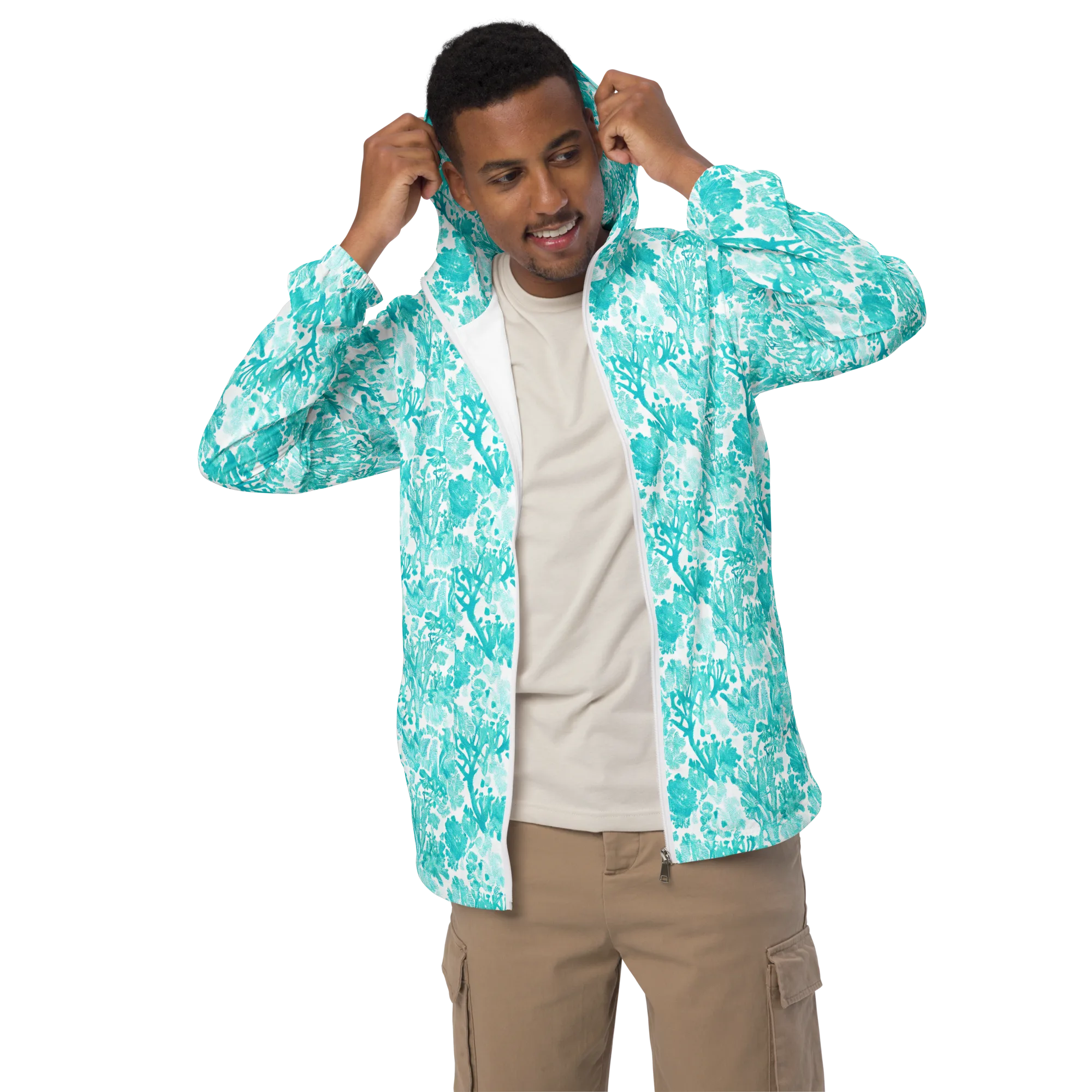 Turquoise Tangle on Men's Windbreaker — Front