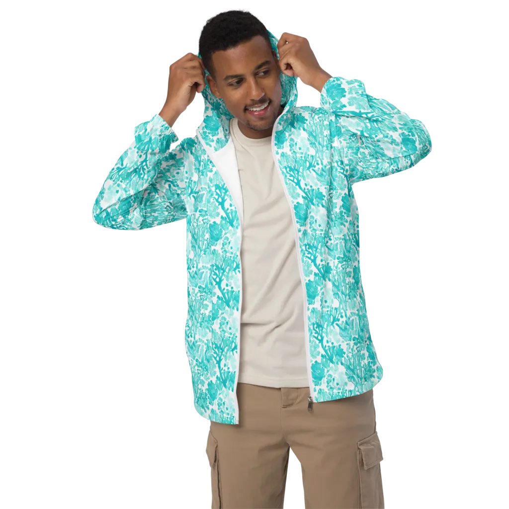 Turquoise Tangle on Men's Windbreaker — Front